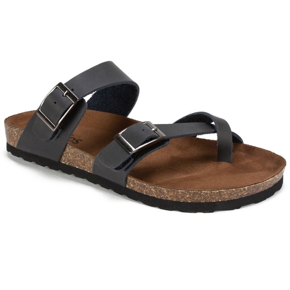 White Mountain Gracie Leather Sandals black 8